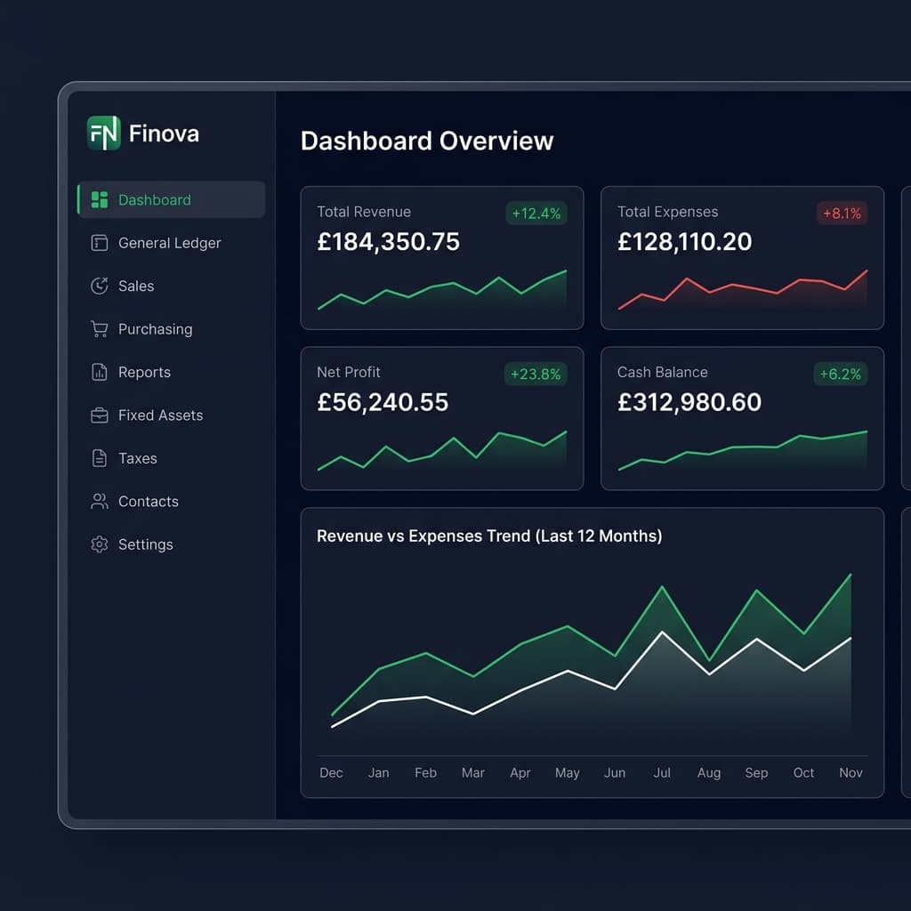 Finova Dashboard — Real-time financial overview
